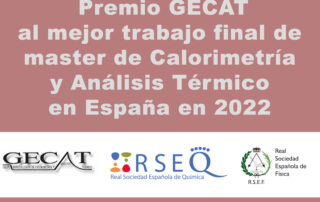 Premio GECAT al mejor trabajo final de master de Calorimetría y Análisis Térmico en España en 2022